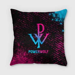 Подушка квадратная Powerwolf - neon gradient, цвет: 3D-принт