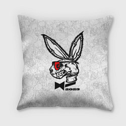 Подушка квадратная Playboy Skull Rabbit 2023, цвет: 3D-принт