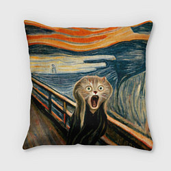 Подушка квадратная Нейросеть - крик кота, цвет: 3D-принт