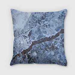 Подушка квадратная Лёд - зимняя текстура, цвет: 3D-принт