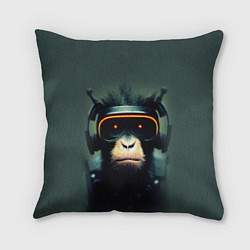 Подушка квадратная Кибер-обезьяна, цвет: 3D-принт