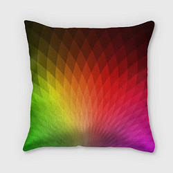 Подушка квадратная Радужные ромбы, цвет: 3D-принт