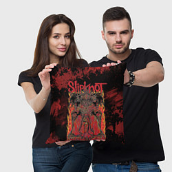 Подушка квадратная Slipknot black and red, цвет: 3D-принт — фото 2