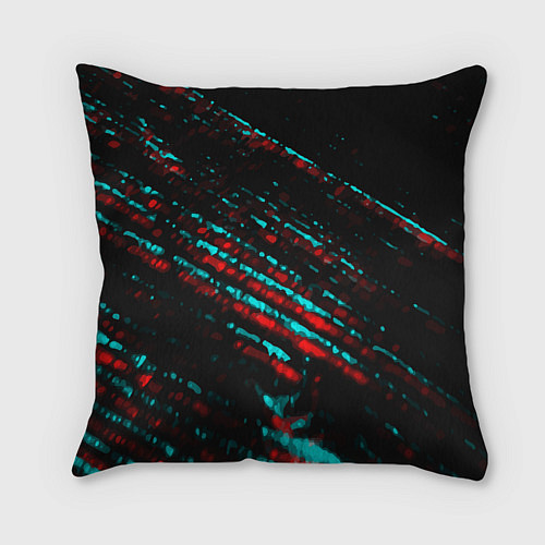 Подушка квадратная Saints Row в стиле glitch и баги графики на темном / 3D-принт – фото 2