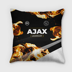 Подушка квадратная Ajax legendary sport fire, цвет: 3D-принт