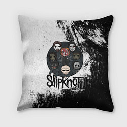 Подушка квадратная Slipknot black and white