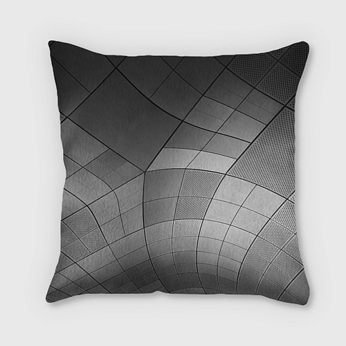 Подушка квадратная Металлические серые пластины / 3D-принт – фото 2