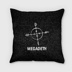 Подушка квадратная Megadeth glitch на темном фоне, цвет: 3D-принт