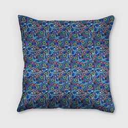 Подушка квадратная Паттерн из цветочных узоров, цвет: 3D-принт