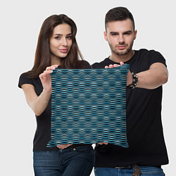 Подушка квадратная Объёмные полосы - оптическая иллюзия, цвет: 3D-принт — фото 2
