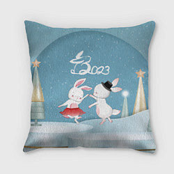 Подушка квадратная 2023 - танец зайчиков