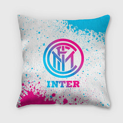 Подушка квадратная Inter neon gradient style, цвет: 3D-принт