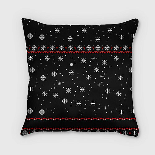 Подушка квадратная Рождественский венок с котиком / 3D-принт – фото 2