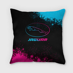 Подушка квадратная Jaguar - neon gradient, цвет: 3D-принт
