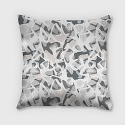Подушка квадратная Абстрактный пятнистый узор Камуфляж зимний, цвет: 3D-принт