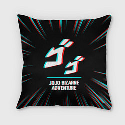 Подушка квадратная Символ JoJo Bizarre Adventure в стиле glitch на те, цвет: 3D-принт