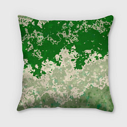 Подушка квадратная Абстракция в зелёных тонах, цвет: 3D-принт