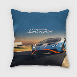 Подушка квадратная Lamborghini Huracan STO - car racing, цвет: 3D-принт