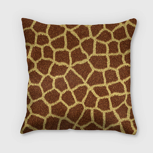 Подушка квадратная Текстура жирафа / 3D-принт – фото 2