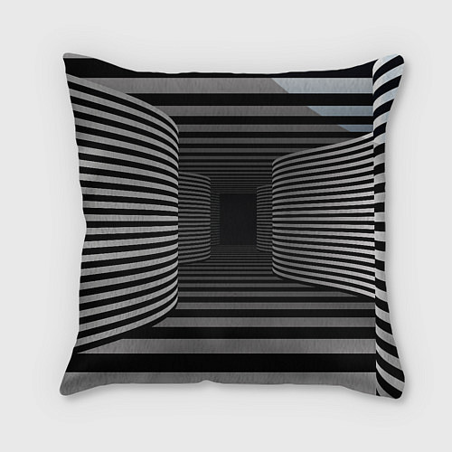 Подушка квадратная Коридор - оптическая иллюзия / 3D-принт – фото 2