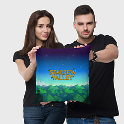 Подушка квадратная Горы Stardew Valley, цвет: 3D-принт — фото 2