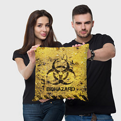 Подушка квадратная Danger biohazard, цвет: 3D-принт — фото 2