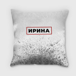 Подушка квадратная Ирина - в красной рамке на светлом, цвет: 3D-принт