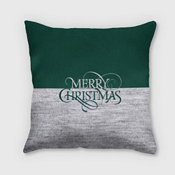 Подушка квадратная Merry Christmas зелёный, цвет: 3D-принт