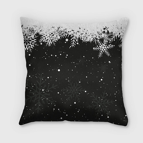 Подушка квадратная С Новым годом - кот Саймона и снежинки / 3D-принт – фото 2