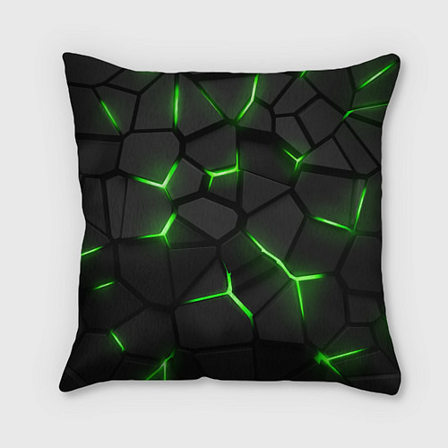 Подушка квадратная Green neon steel / 3D-принт – фото 2