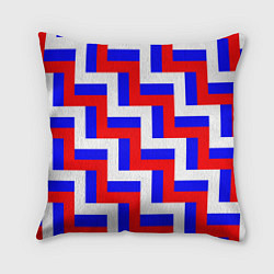 Подушка квадратная Плетение триколор, цвет: 3D-принт