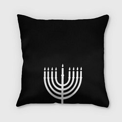 Подушка квадратная Белая менора для праздника огней