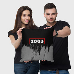 Подушка квадратная 2003 - в красной рамке на темном, цвет: 3D-принт — фото 2