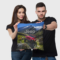 Подушка квадратная Chrysler Jeep Wrangler Rubicon - горы, цвет: 3D-принт — фото 2