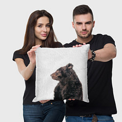 Подушка квадратная Медведь в профиль, цвет: 3D-принт — фото 2