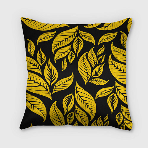 Подушка квадратная Лиса на фоне жёлтых листьев / 3D-принт – фото 2