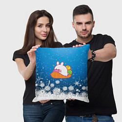 Подушка квадратная Зайчонок с телефоном, цвет: 3D-принт — фото 2