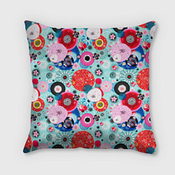 Подушка квадратная Abstract flowers, цвет: 3D-принт