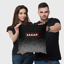 Подушка квадратная Захар - в красной рамке на темном, цвет: 3D-принт — фото 2