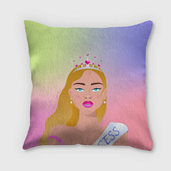 Подушка квадратная Выпускница с короной, цвет: 3D-принт