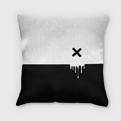 Подушка квадратная Черно-белый X, цвет: 3D-принт