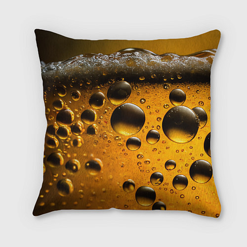 Подушка квадратная Пиво пенное светлое / 3D-принт – фото 2