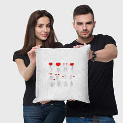 Подушка квадратная Valentain Day, цвет: 3D-принт — фото 2