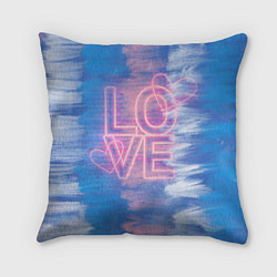 Подушка квадратная Любовь двух сердец, цвет: 3D-принт