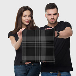 Подушка квадратная Темная клетка, цвет: 3D-принт — фото 2