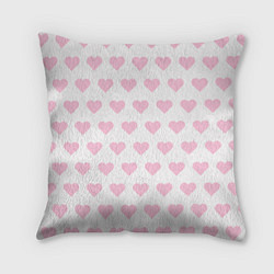 Подушка квадратная Pink hearts, цвет: 3D-принт