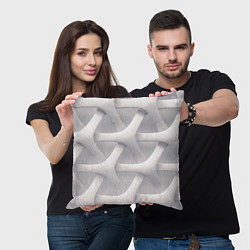 Подушка квадратная Оптическая иллюзия на сером фоне, цвет: 3D-принт — фото 2