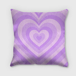Подушка квадратная Hearts purple, цвет: 3D-принт