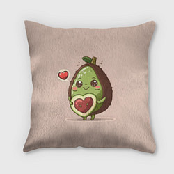 Подушка квадратная Влюбленный авокадо - парные, цвет: 3D-принт