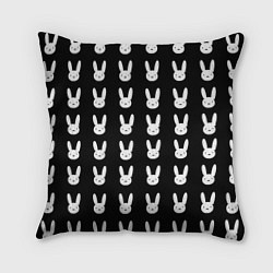 Подушка квадратная Bunny pattern black, цвет: 3D-принт